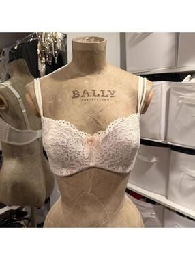 Y2K b'tempted Blush Pink Lace Balconette Bra